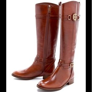Tory Burch Calista Leather Riding Boots